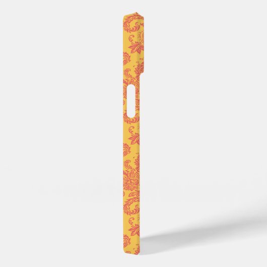 Trendy Monogram Coral Damask und Sun Custom Case M (Rückseite / Rechts)