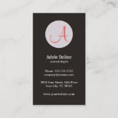 Trendy Monogram Cosmetologe Business Card Terminkarte (Vorderseite)