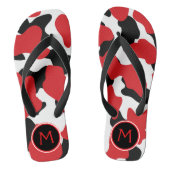 Trendy Monogram Cow Print Badesandalen (Fußbett)