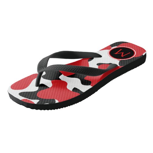 Trendy Monogram Cow Print Badesandalen (Schrägansicht)