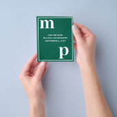 Trendy Monogram Emerald Green Budget Save the Date Flyer (Gruppe)