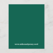 Trendy Monogram Emerald Green Budget Save the Date Flyer (Hinten)