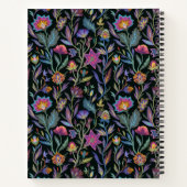 Trendy monogram floral pattern l Black and lila Notizblock (Rückseite)