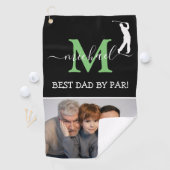 Trendy Monogram & Foto Fathers Day Gift Golfhandtuch (Insitu)