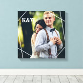 Trendy Monogram Foto Leinwanddruck (Insitu (Holzboden))