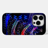 Trendy Monogram Glitzer Christmas Tree Navy Case-Mate iPhone Hülle (Rückseite (Horizontal))