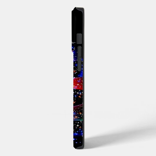 Trendy Monogram Glitzer Christmas Tree Navy Case-Mate iPhone Hülle (Rückseite / Links)