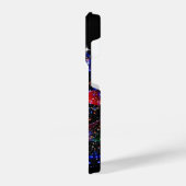 Trendy Monogram Glitzer Christmas Tree Navy iPhone Hülle (Linke Seite)