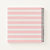 Trendy Monogram Gold Glitzer Blush Pink Stripes Notizbuch (Rückseite)