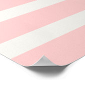 Trendy Monogram Gold Glitzer Blush Pink Stripes Poster (Ecke)