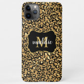 Trendy Monogram Gold Leopard Muster Name iPhone Hülle (Rückseite)