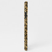 Trendy Monogram Gold Leopard Muster Name iPhone Hülle (Rechte Seite)