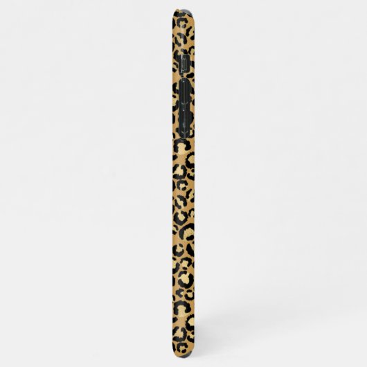 Trendy Monogram Gold Leopard Muster Name iPhone Hülle (Linke Seite)