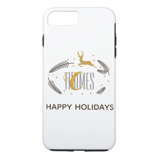 Trendy Monogram Holiday Phone Case (Rückseite)