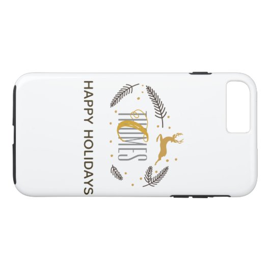 Trendy Monogram Holiday Phone Case (Rückseite (Horizontal))