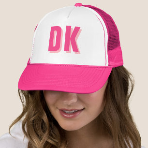 Trendy Monogram Initial Bachelorette Pink Truckerkappe
