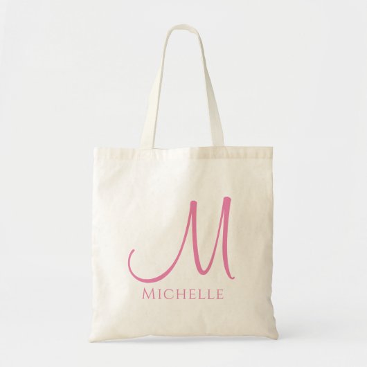 Trendy Monogram Initial Letter Name Modern Tragetasche (Vorne)
