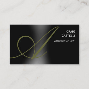Trendy Monogram Law Business Card Visitenkarte