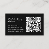 Trendy Monogram Minimalistisch Modernes Schwarzes Visitenkarte (Rückseite)