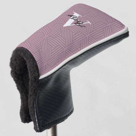 Trendy Monogram mit Skriptname Overlay Golf Headcover (3/4 Vorderseite)