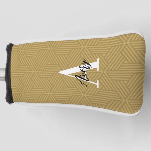 Trendy Monogram mit Skriptname Overlay Golf Headcover (Vorderseite)