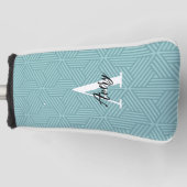 Trendy Monogram mit Skriptname Overlay Golf Headcover (Vorderseite)