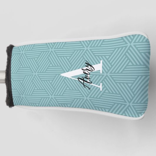 Trendy Monogram mit Skriptname Overlay Golf Headcover (Vorderseite)