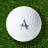 Trendy Monogram mit Skriptname Overlay Golfball