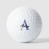 Trendy Monogram mit Skriptname Overlay Golfball (Vorderseite)
