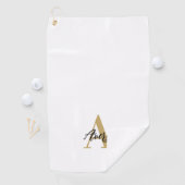 Trendy Monogram mit Skriptname Overlay Golfhandtuch (Insitu)