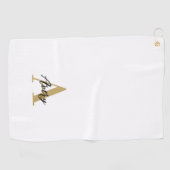 Trendy Monogram mit Skriptname Overlay Golfhandtuch (Horizontal)