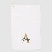 Trendy Monogram mit Skriptname Overlay Golfhandtuch (Vorderseite)