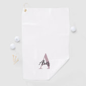 Trendy Monogram mit Skriptname Overlay Golfhandtuch (Insitu)