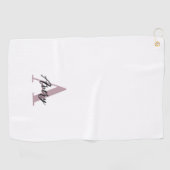 Trendy Monogram mit Skriptname Overlay Golfhandtuch (Horizontal)