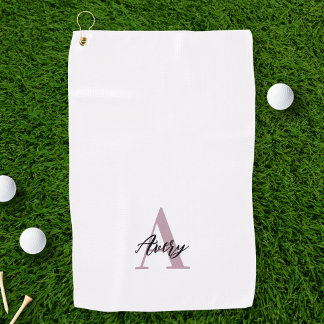 Trendy Monogram mit Skriptname Overlay Golfhandtuch
