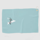 Trendy Monogram mit Skriptname Overlay Golfhandtuch (Horizontal)
