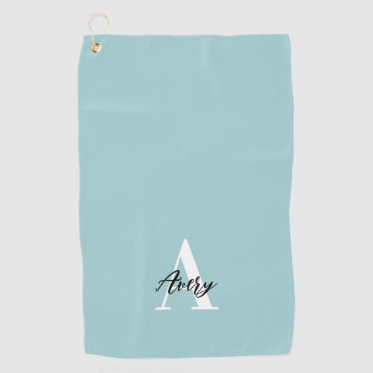 Trendy Monogram mit Skriptname Overlay Golfhandtuch (Vorderseite)