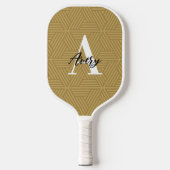 Trendy Monogram mit Skriptname Overlay Pickleball Schläger (Vorderseite)