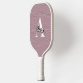 Trendy Monogram mit Skriptname Overlay Pickleball Schläger (Links)