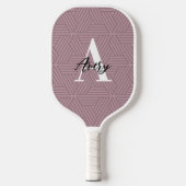 Trendy Monogram mit Skriptname Overlay Pickleball Schläger (Vorderseite)