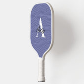 Trendy Monogram mit Skriptname Overlay Pickleball Schläger (Links)