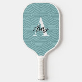 Trendy Monogram mit Skriptname Overlay Pickleball Schläger (Vorderseite)
