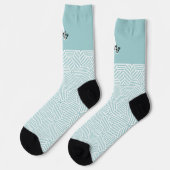 Trendy Monogram mit Skriptname Overlay Socken (Linkes Detail)
