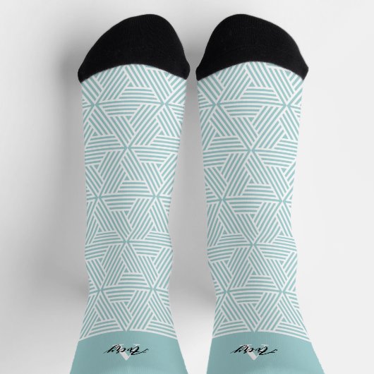 Trendy Monogram mit Skriptname Overlay Socken (Oben)