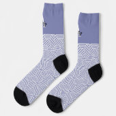 Trendy Monogram mit Skriptname Overlay Socken (Linkes Detail)