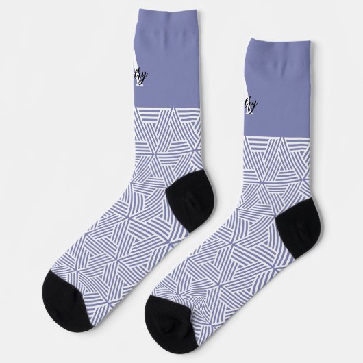 Trendy Monogram mit Skriptname Overlay Socken (Linkes Detail)