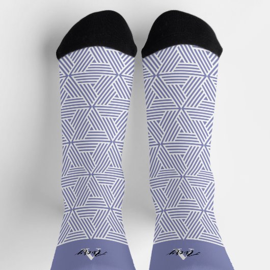 Trendy Monogram mit Skriptname Overlay Socken (Oben)