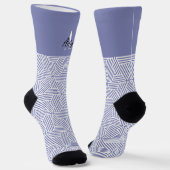 Trendy Monogram mit Skriptname Overlay Socken (Gewinkelt)