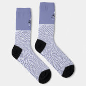 Trendy Monogram mit Skriptname Overlay Socken (Rechts)