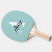Trendy Monogram mit Skriptname Overlay Tischtennis Schläger (Seitenansicht)
